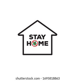Stay at home icon related to 2019-nCoV or Covid-19. Vector illustration to avoid Coronavirus.