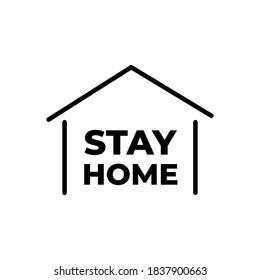 Stay home icon, stay safe to avoid the corona virus. Vector Illustration