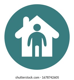 Stay home icon. Stay Safe. Human figure at home, isolation. Quarantine. Vector illustration  isolated on white.