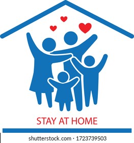 Stay at home icon, stay home stay safe icon, together stay at home icon