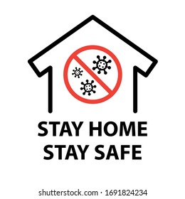 Stay at home icon. Self-isolation, quarantine and stay-at-home. Line vector. Isolate on white background.