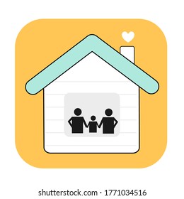 Stay at home icon sign isolated on white background vector.
