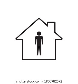 Stay home icon. Stay at home sign. Social Distancing and Self Quarantine. Quarantine measures sign. Coronavirus. 