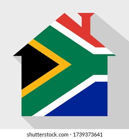 stay at home icon with south africa flag