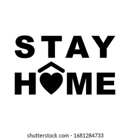 Stay Home icon. Staying at home during a pandemic print. Home Quarantine illustration.