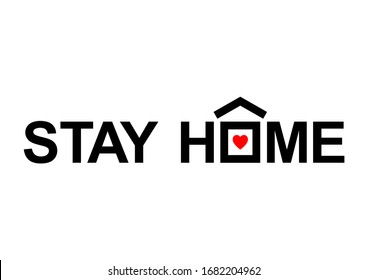 Stay Home icon. Staying at home during a pandemic print. Home Quarantine illustration.