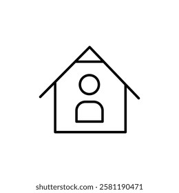 Stay home icon Thin line art isolated