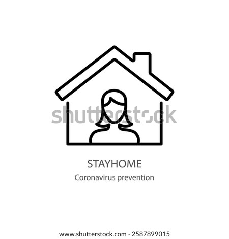 Stay home icon. Thin linear style design isolated on white background