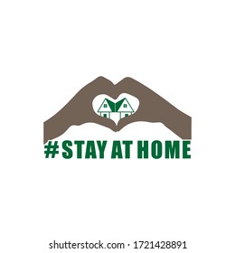 Stay home icon in trendy flat design