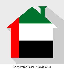 stay at home icon with uae flag