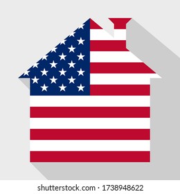 stay at home icon with usa flag