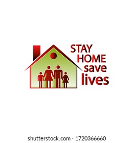 Stay at home icon vector collection