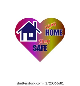 Stay at home icon vector collection