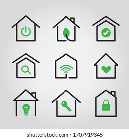 Stay at Home icon vector flat illustration. Coronavirus, COVID 19 Quarantine and protection logo.