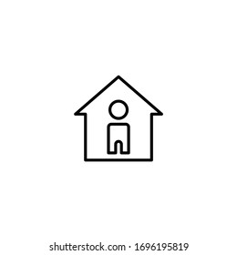 stay at home icon vector illustration 