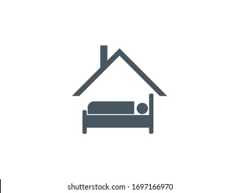 Stay home icon. Vector illustration, flat design.