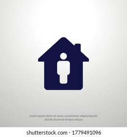 stay at home icon. Vector illustration EPS 10.