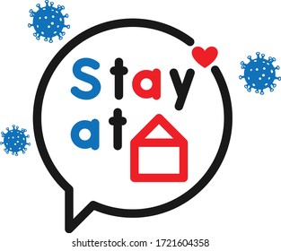 Stay at home icon vector isolate  