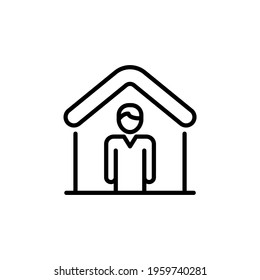 Stay at home icon in vector. Logotype