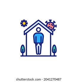 Icono de Stay at Home en vector. Logotipo