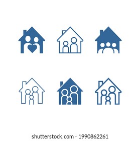 Stay home icon vector icon set.