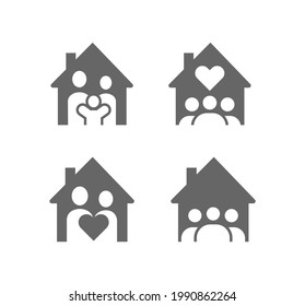 Stay home icon vector icon set.