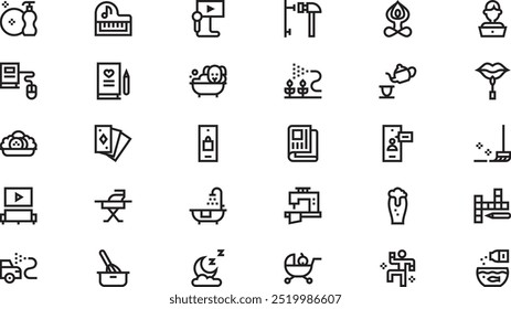Stay at home icons High-Quality Vector Icons Collection with Editable Stroke. Ideal for Professional and Creative Projects.