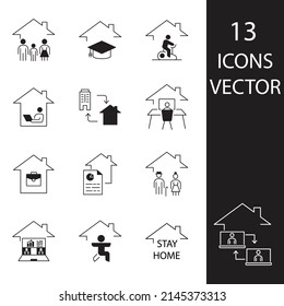 Stay Home icons set . Stay Home pack symbol vector elements for infographic web