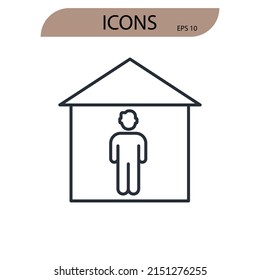 Stay home  icons  symbol vector elements for infographic web