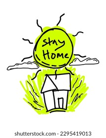 stay at home, an illustration of hot sun weather that requires us to stay at home so we don't get burned