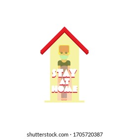 Stay at home illustration theme