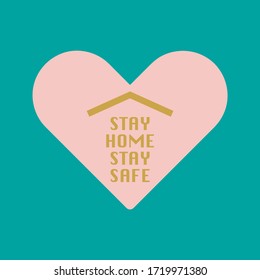 Fondo del vector de ilustración STAY HOME.