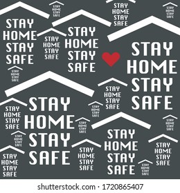STAY HOME Illustration Vector Background.