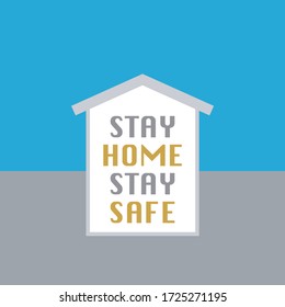 STAY HOME Illustration Vector Background.