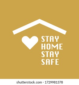STAY HOME Illustration Vector Background.