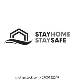 Stay Home information icon design vector template