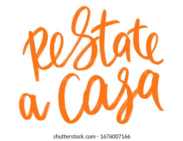 Stay home. Italian inscription. Concept of coronavirus quarantine. Virus outbreak. Coronavirus COVID-19 in China. Calligraphy. Brush Lettering quote. Vector background.