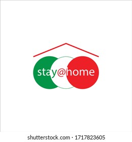 stay at home italy symbol logo art covid19