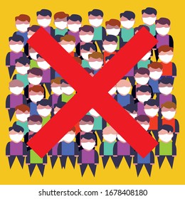 Stay at home, keep social distance during Covid-19 pandemic outbreak. Vector illustration.