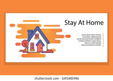 Stay at home landing page template. Shipment illustration.