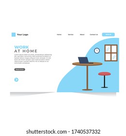 Stay At Home Landing Page Vector Design