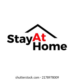 Stay home - Lettering typography poster with text for self quarantine times. Hand letter script motivation sign catch word art design.