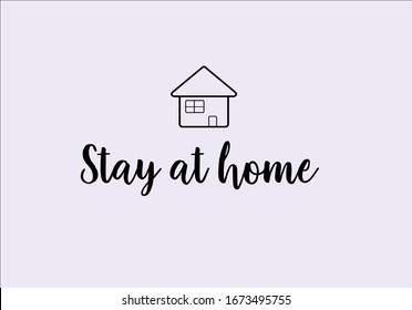 stay at home lettering vector corona virus the world quarantine days doodle quote slogan text message