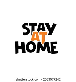 Stay Home Lettering Vector Corona Virus Stock Vector