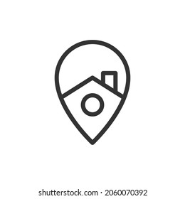 Stay at home line icon in trendy style. Stroke vector pictogram isolated on a white background. Stay at home premium outline icons.