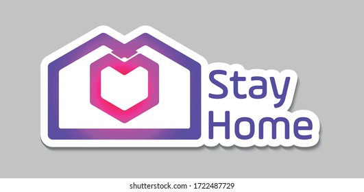 
Stay home logo icon for social media campaigns. Stay home quote text. stop spreading corona viruses during the pandemic