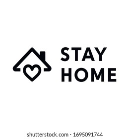 Logo de Stay at home. Campaña de protección o medida contra el coronavirus COVID-19 (Coronavirus). 