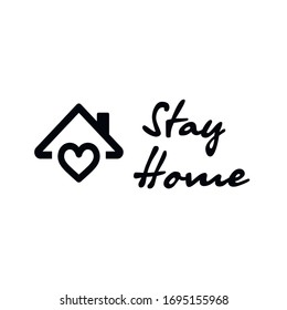 Logo de Stay at home. Campaña de protección o medida contra el coronavirus COVID-19 (Coronavirus).