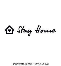 Logo de Stay at home. Campaña de protección o medida contra el coronavirus COVID-19 (Coronavirus). 