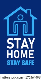 Stay Home Logo Sticker Vertical Orientation Stock Vector (Royalty Free ...